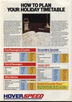 The Hoverspeed 1982 brochure, including timetables - Fares for the hoverspeed service